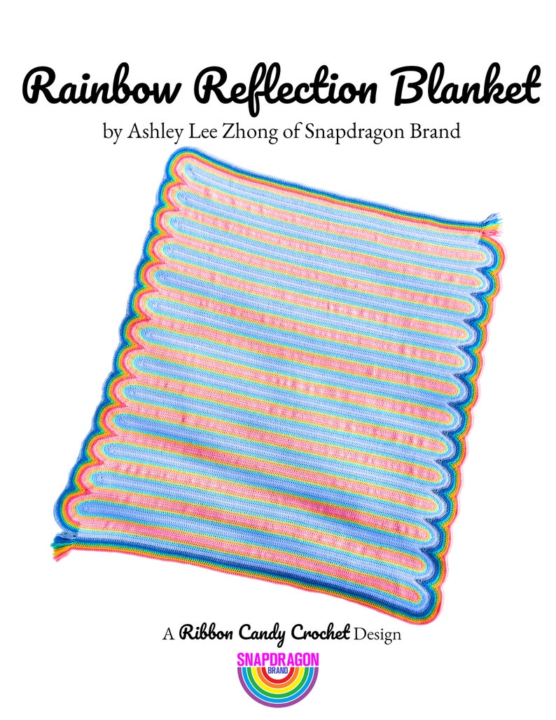 Rainbow Reflection Blanketsimple, fun and mesmerizing project, Learn Ribbon Candy Crochet today Twin-Full-Queen-King, bedspread or throw image 3