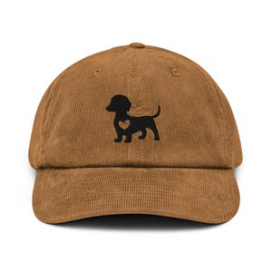 Dachshund Embroidered Dad Hat – Wiener Dog Baseball Cap, Black Dapple Doxie, Adjustable Leather Strap, Gift for Dog Mom or Dad