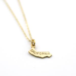 California State Name Necklace | Moving Gift | Best Friend Necklace | State Love | Brass Jewelry | Made in USA | Keepsake Gift | Home State