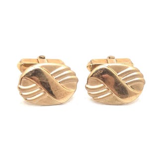Boutons De Manchette Art Déco Plaqués Or 1/20 12K - Marque SWANK 12215 - Occasion Bon état