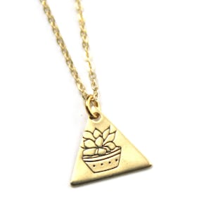 Succulent Necklace | Geometric Succulent Plant Lady Necklace | Hostess Gift | Succulent Planter | Small Succulent | Flower Plant Pot Jewelry