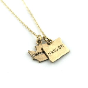 Double State Name Necklace | Personalized State Necklace |  Hometown | Moving Gift | Best Friend Gift | Custom State Necklace | States