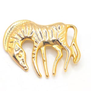 Vintage Zebra Gold Tone Brooch Lapel Pin Africa Safari Zoo Scatter Pins Costume Jewelry African Animal Lover For Her Gift Present Statement