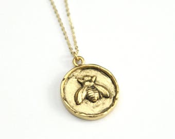 Gold Biene Halskette | Biene Charm Schmuck | Honigbiene Anhänger | Bienen Schmuck | Bienen-Hochzeit | Hummel Halskette | Brautjungfer Geschenke | Geschenk für Sie