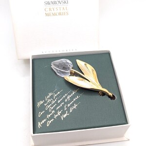 Vintage Swarovski Crystal Memories Flower Brooch Lapel Pin Austria