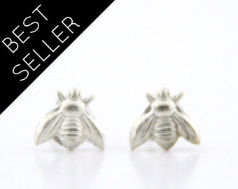 Petites boucles d'oreilles abeille en argent sterling | Boucles d'oreilles tige abeille | Cadeaux de demoiselle d'honneur | Boucle d'oreille de mariage en acier chirurgical sur le thème des abeilles