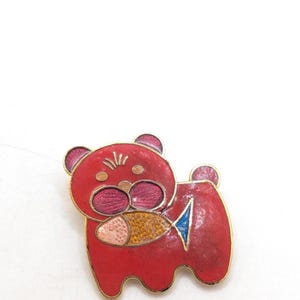 Vintage Cloisonne Dog Fish Anime Brooch Lapel Pin Pup Puppy Colorful Backpack Accessory Cute Funky Colorful Gift Present Kid Child Playful