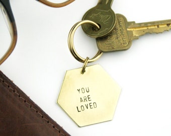 You Are Loved Keychain | Encouragement Jewelry | Kindness Keychain | Mental Health Gift | Positivity Gift | Friendship Keychain | Christmas