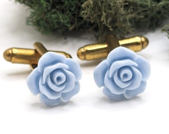 Baby Blau Blasse Pastell Manschettenknöpfe Manschettenknopf Links Messing Gold Trauzeugen Geschenk Bräutigam Hochzeit Passende Set Geschenk Mann Männer Silvester