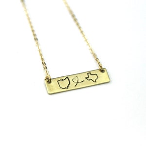 Double State Bar Necklace | Custom Jewelry | State Necklace | Custom Necklace | State Pride | Personalize | Going Away Gift | Moving