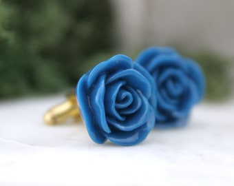 Floral cuff links Wedding gift for groom Forget me not cuff links