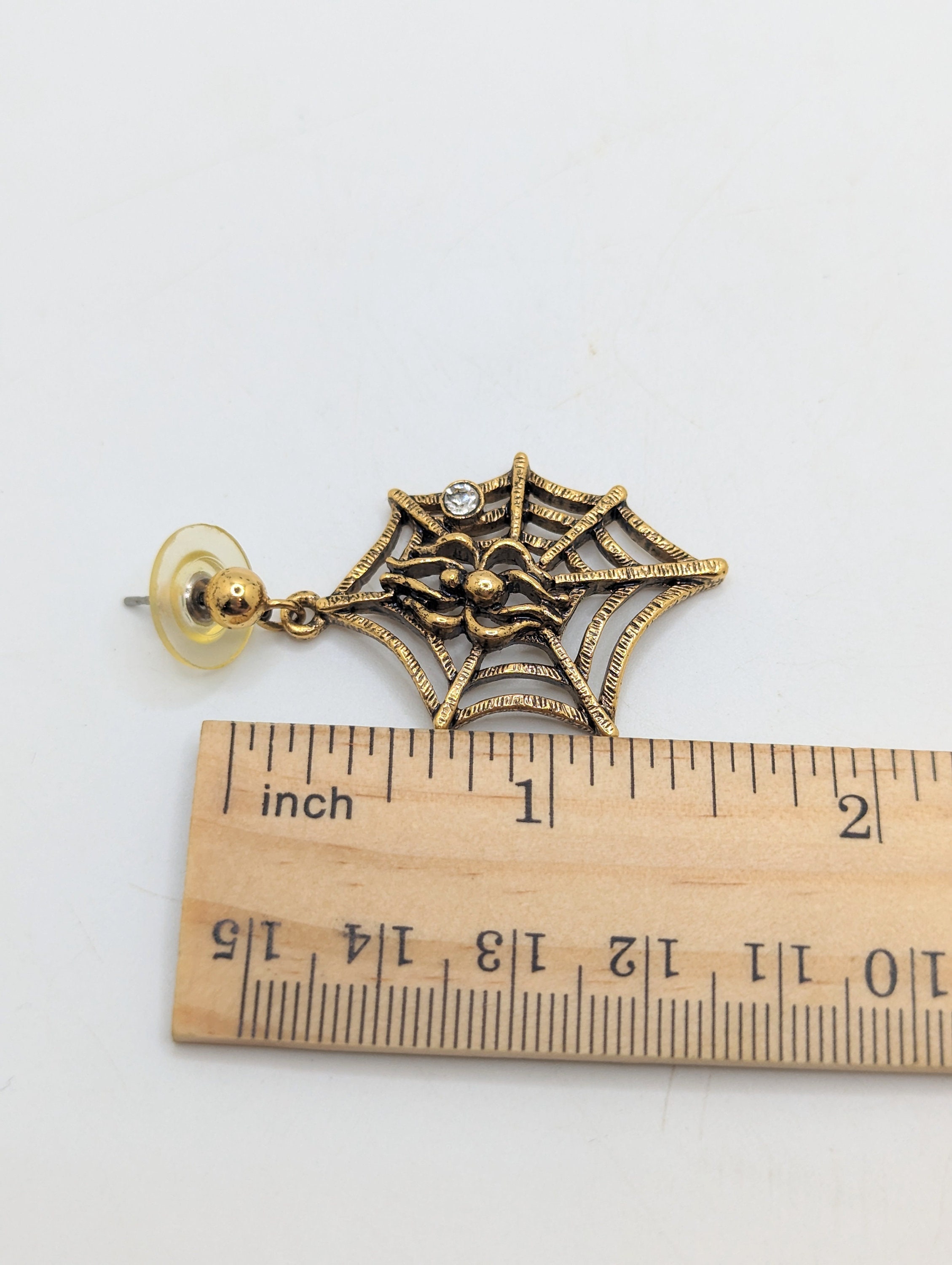 Gothic Spinnennetz Ohrringe Mit Strass - Gruseliger Halloween Schmuck Für Party & Cosplay