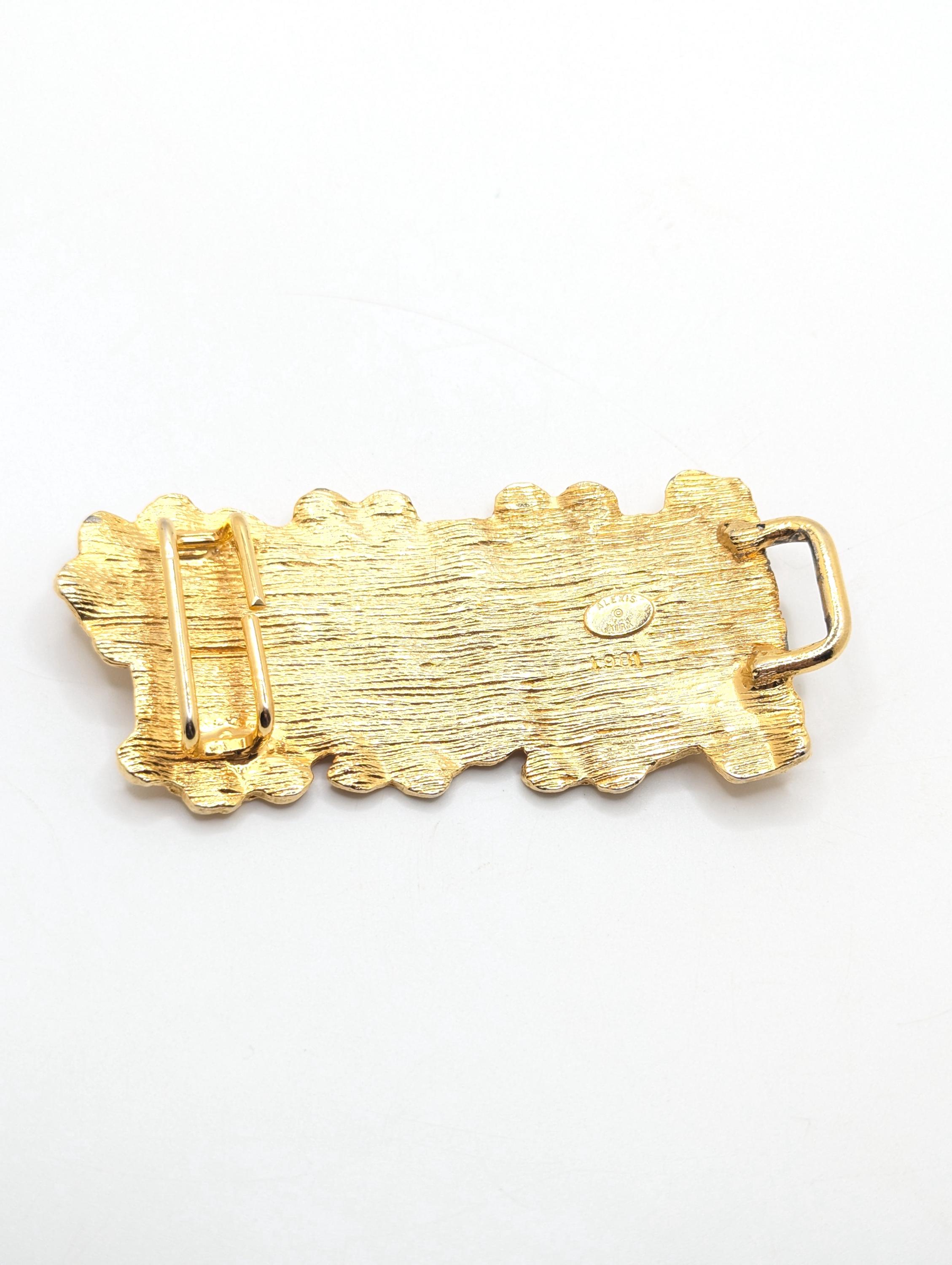 Vintage 1980s Alexis Kirk Ship Anchor Belt Vintage Alexis Kirk Gold & Silver Tone Statement Belt: Faux  main image 3