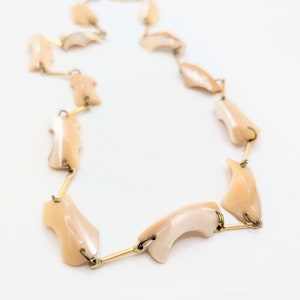 Vintage Mother Of Pearl Natural Shell Necklace Organic Shaped Beach Ocean Jewelry Long Layering Natural Gift For Her Bohemian Statement