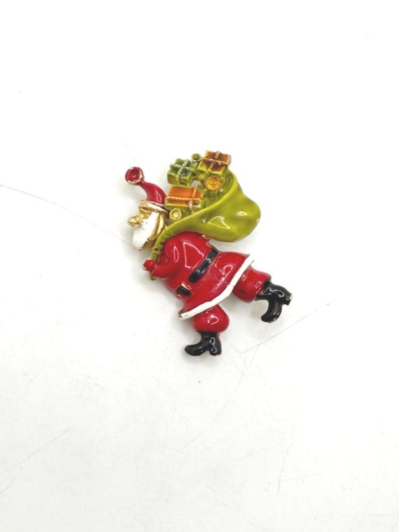 Vintage Art Arthur Pepper  ART Santa Claus Brooch Lapel Pin Christmas Holiday Present Gift Costume Jewelry Signed Gift Holidays Present Her