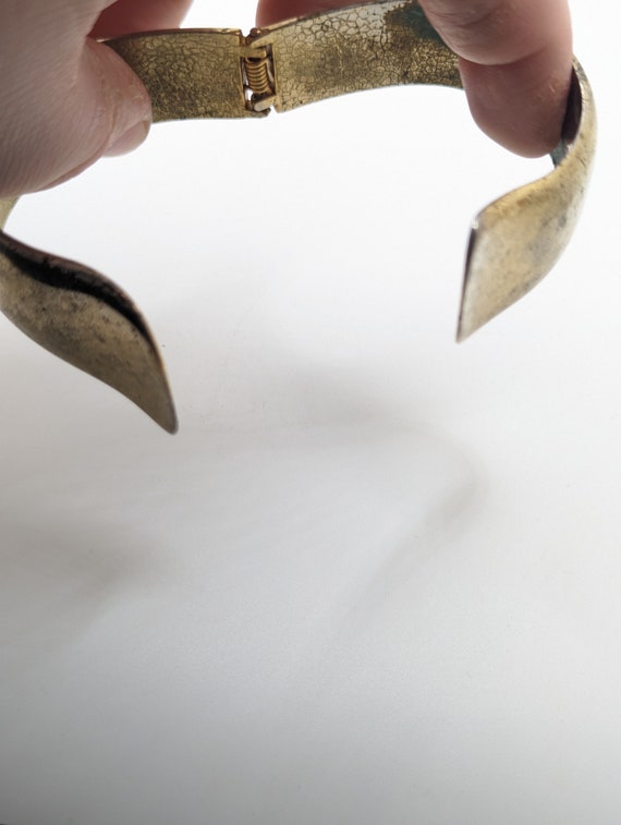 Vintage 1960s Raw Brass Clamper Style Bracelet Ab… - image 5