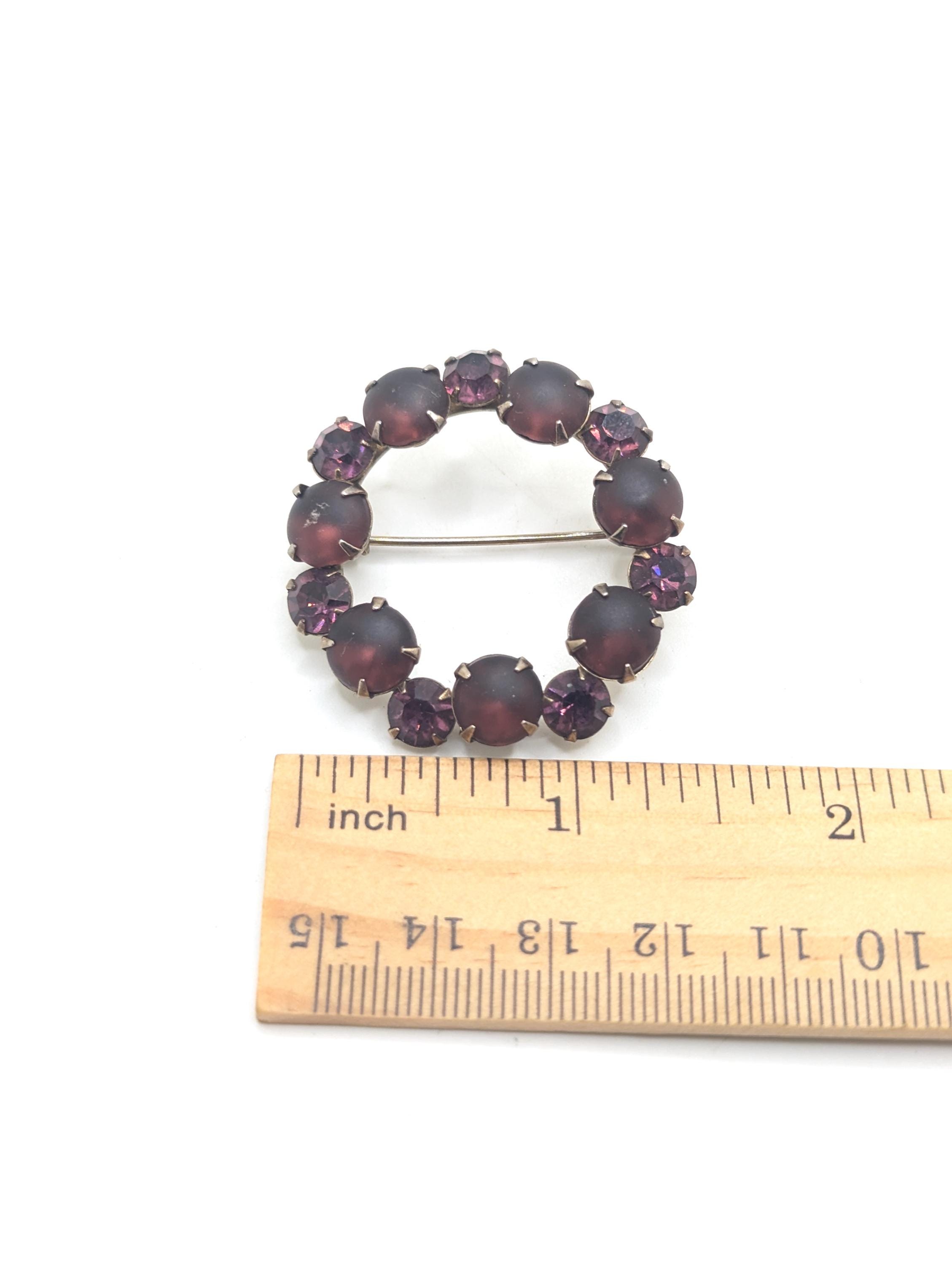 ヴィンテージアメジスト+ラインストーンサークルリースパープル