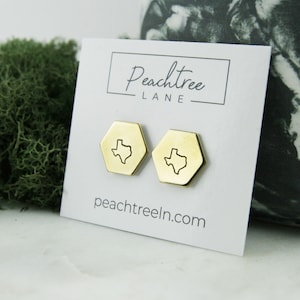 Texas State Hexagon Earrings | Geometric Earrings | Stud Earrings | State Jewelry | Moving Gift | Hometown Love | Best Friend Gift