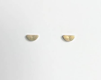 Half-Moon Brass Earrings | Stud Earrings | Gold Earrings | Minimalist Earrings | Tiny Earrings | Small Earrings | Moon Earrings