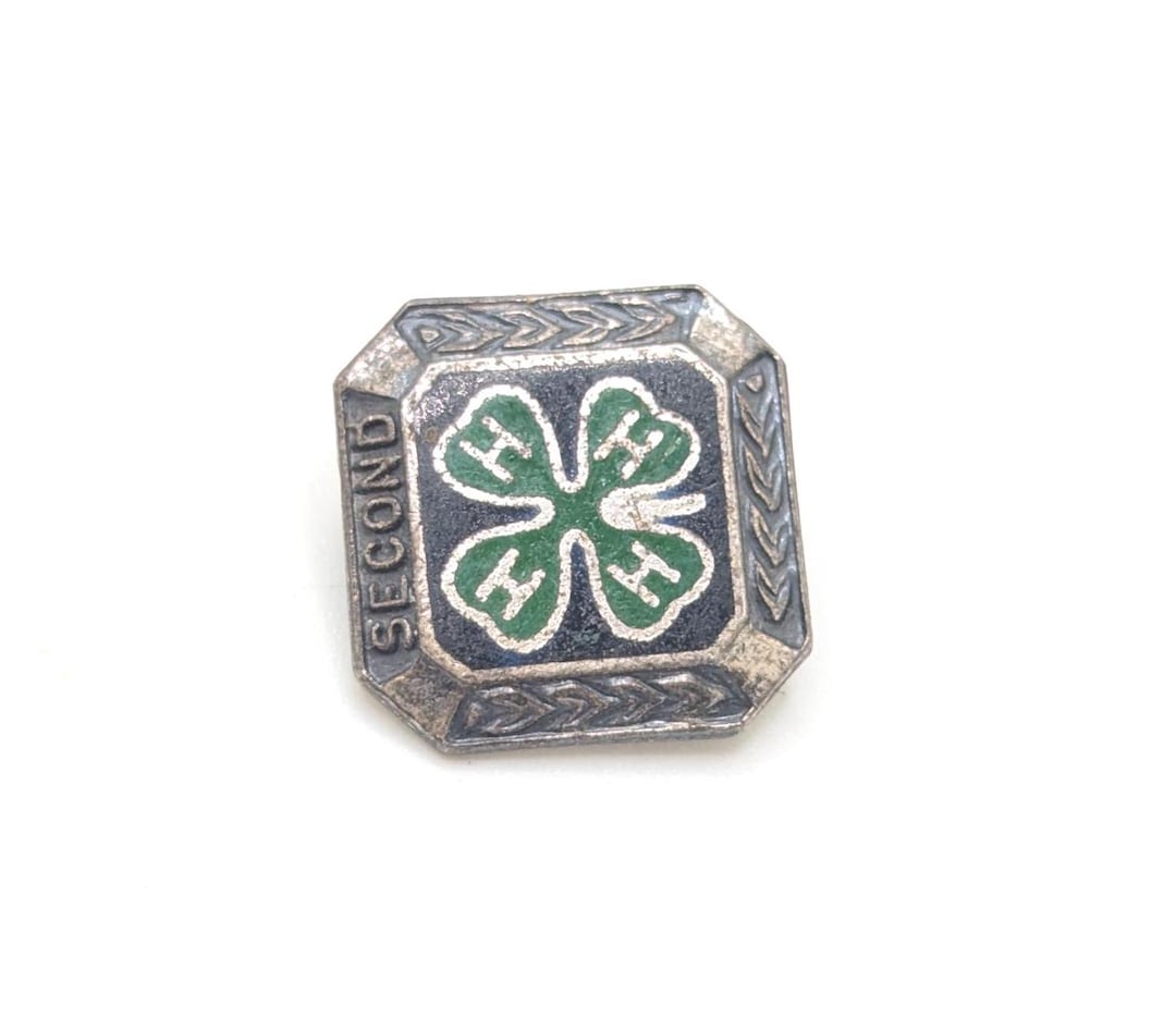 Broche vintage en forme de trèfle vert pour homme et femme - Strass