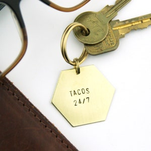 Llavero Tacos 24/7 / Llavero Tacos / Regalo Taco Love / Martes de Taco / Chips y Salsa / Llavero de Oro / Regalo Amigo Foodie / Regalo de Navidad