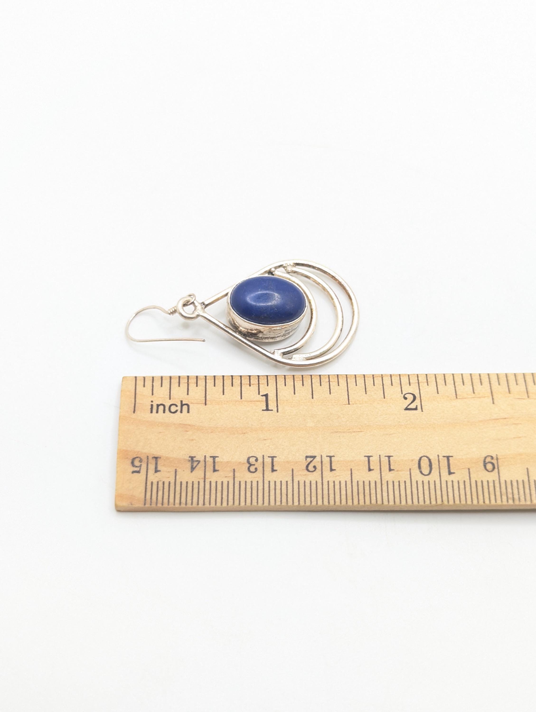 Orecchini pendenti in argento sterling con lapislazzuli
