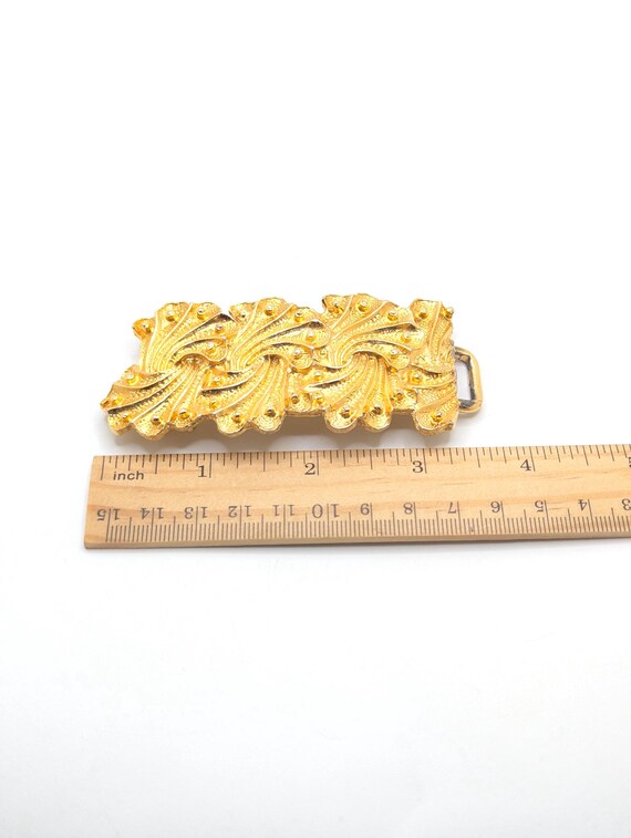 Vintage Alexis Kirk 1981 1980s Gold Ornate Belt Buckle  display picture 1