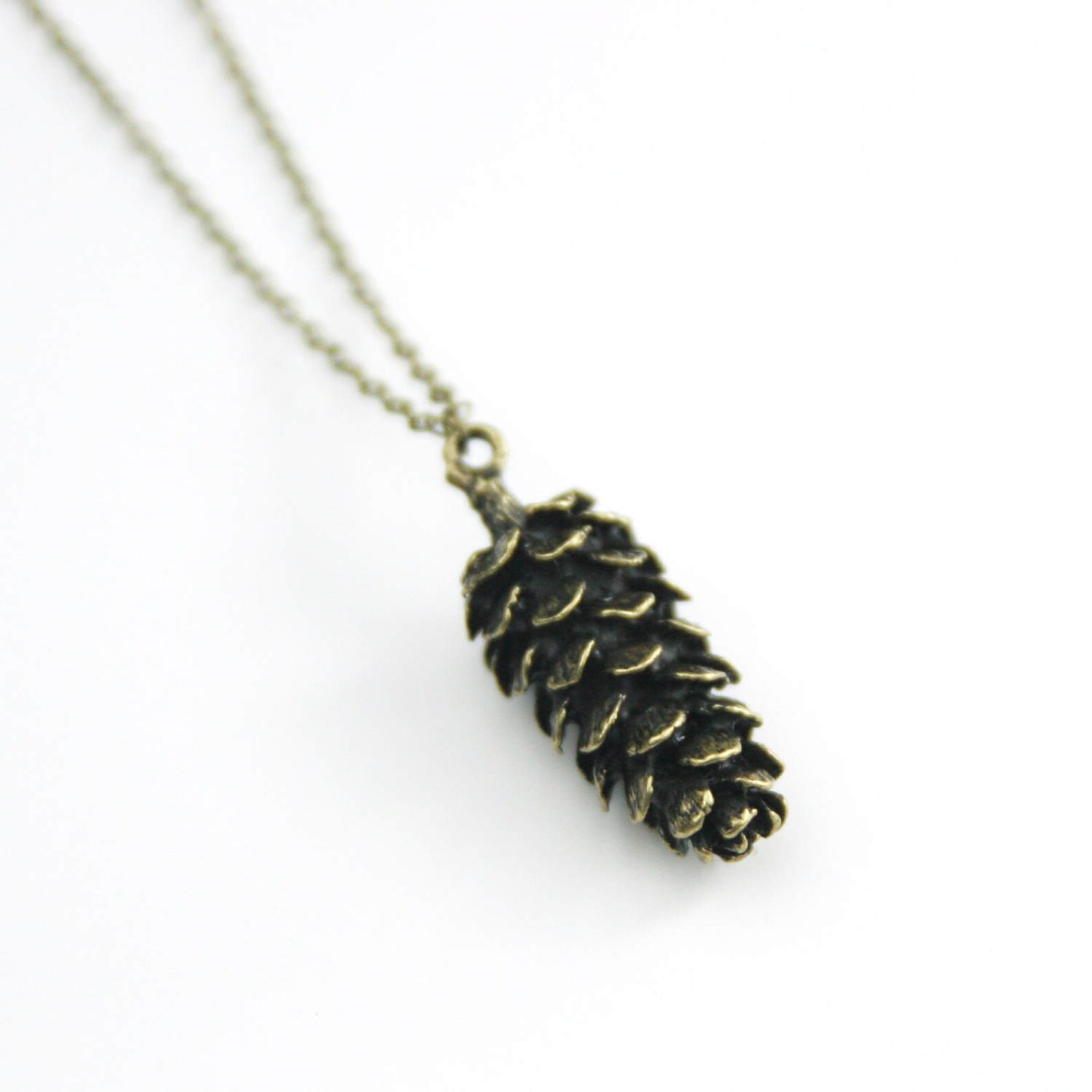 Brass Pinecone Necklace