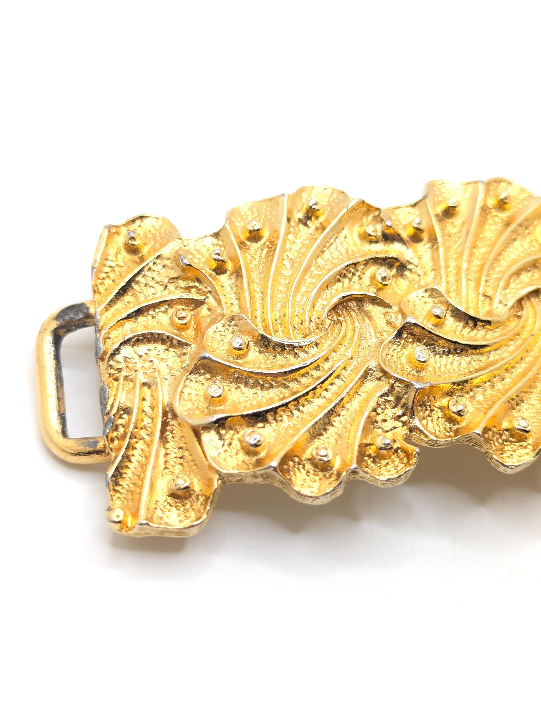 Vintage 1980s Alexis Kirk Ship Anchor Belt Vintage Alexis Kirk Gold & Silver Tone Statement Belt: Faux  main image 4