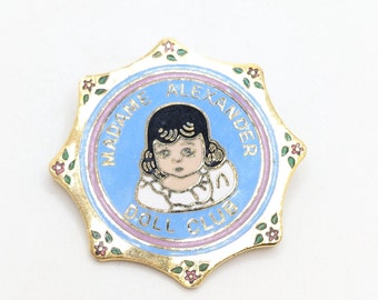 Vintage Madame Alexander Doll Club Lapel Brooch Pin Flower Floral Present Gift Little Girl Scatter Fun Unique Kid Book