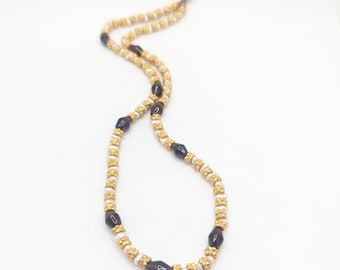 Vintage imitación perla oro tono piedra rojo gema collar con cuentas regalo único regalo raro Boho Boho boda novia traje joyería accesorio