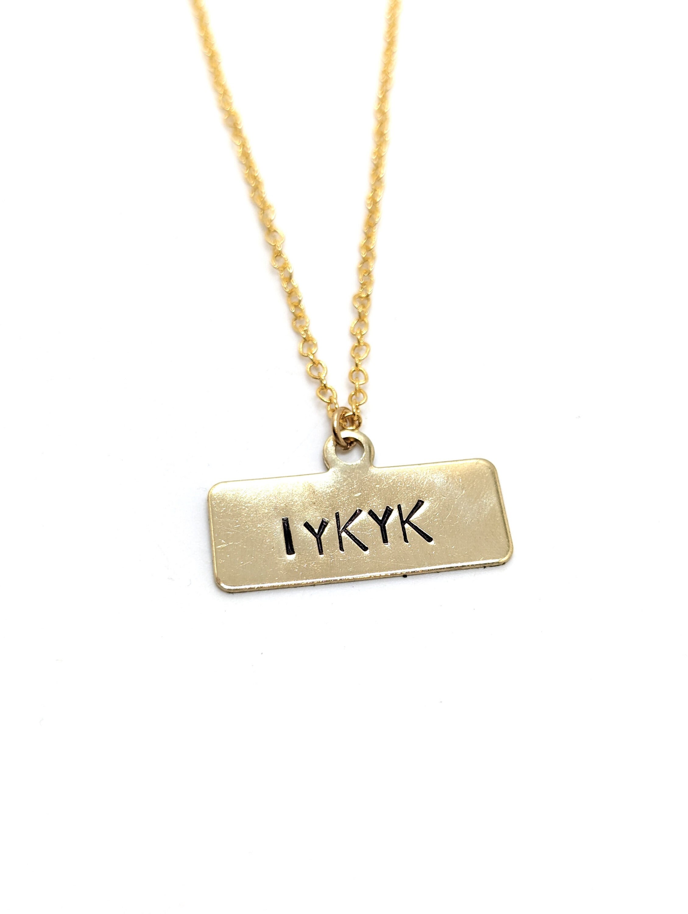 Buy Hand Stamped IYKYK Handmade Necklace Gold Tone Brass 18 Inches
