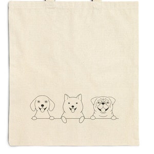 Dogs Cotton Canvas Tote Bag
