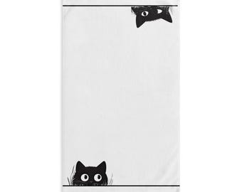 Hinterhältige schwarze Katze Handtuch