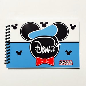 Personalized DISNEY DONALD DUCK Autograph Book - Mickey Mouse with Free Personalization - Made to Order 4&quot;x6&quot; size! - Disney Trip Reveal