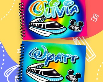 Personalized Disney Autograph Book – Monorail Theme, Spiral Bound