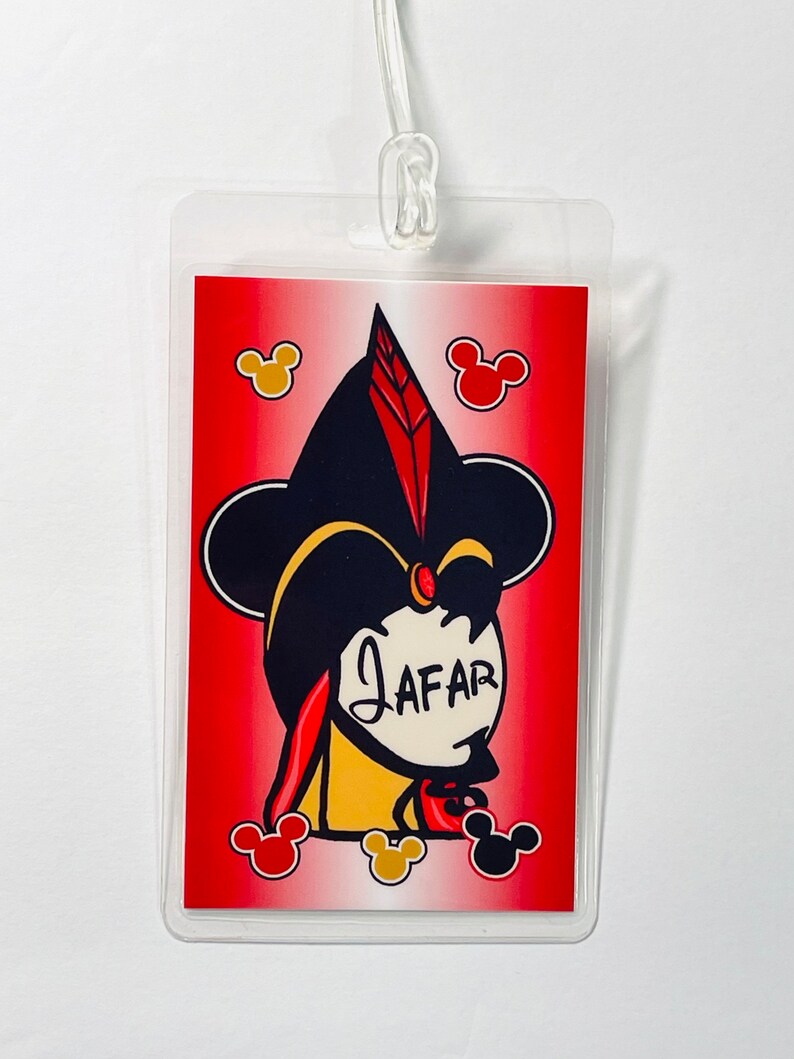 Personalized Aladdin Luggage Tag: Mickey Mouse Style, Laminated - Etsy