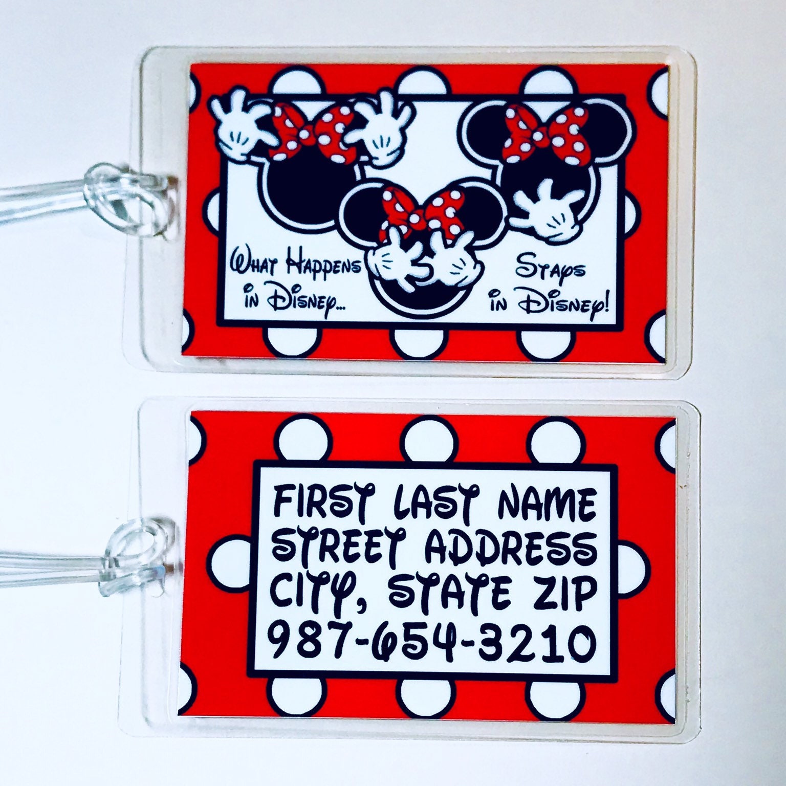 mickey and minnie luggage tags