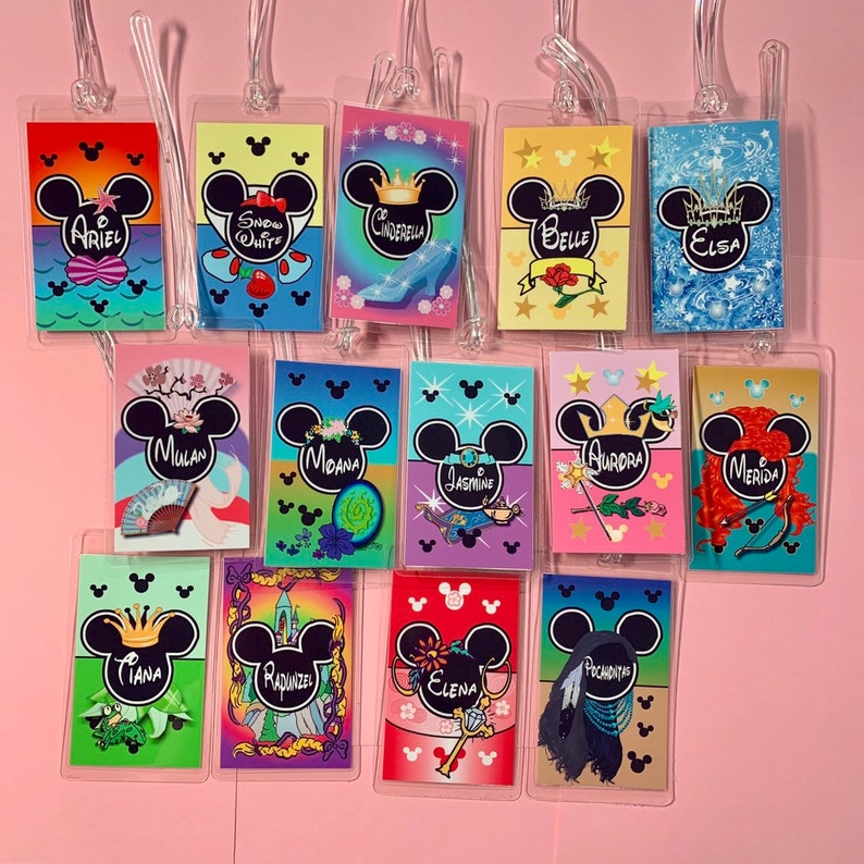 Disney Luggage Tag Personalized Disney Princess Luggage Etsy