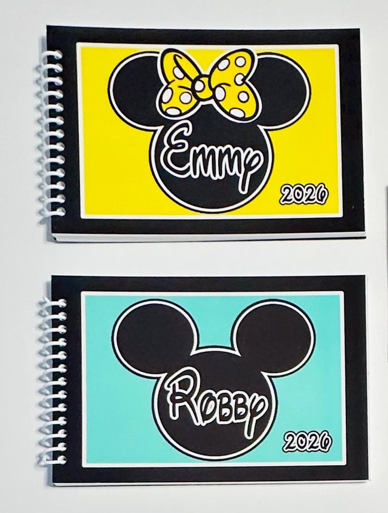 Disney Autograph Book Personalized - Mickey or Minnie Mouse Designs - With / Without the Bow - Your choice - 4"x6" - 25 pages - trip reveal afbeelding 6
