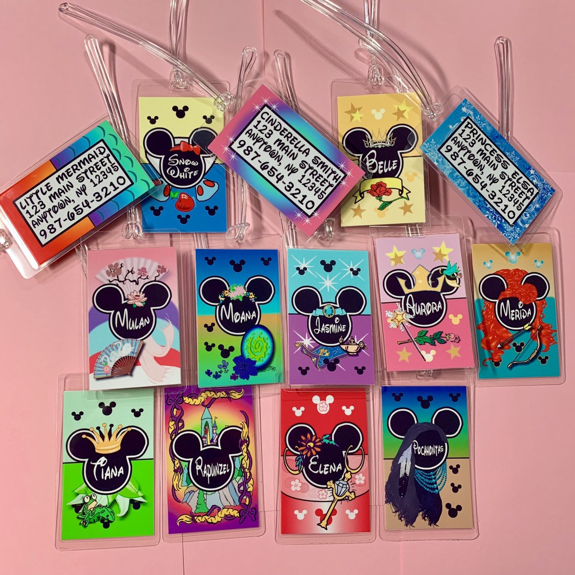 Disney Luggage Tag Personalized Disney Princess Luggage Etsy UK