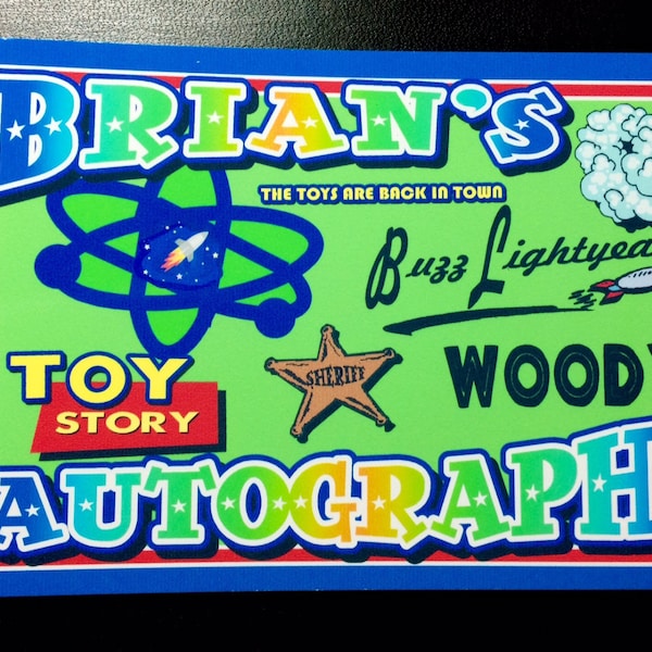 Personalized Disney Autograph Book BUZZ LIGHTYEAR, Sheriff Woody or Jessie - Toy Story Autograph Book - 4x6" - 25 blank Pages