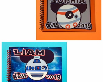 Personalized Disney Autograph Book Choice - Star Wars - R2D2 or BB8 - Free Personalization 4"x6" - 25 Card Stock Pages