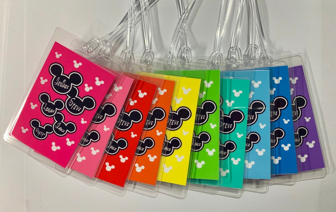 Set of 3 DISNEY Luggage Tags Personalized MICKEY MOUSE Etsy