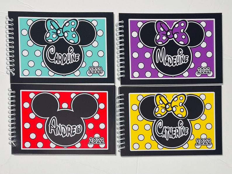 Disney Autograph Book Personalized Mickey or Minnie Mouse Designs With and Without the Bow Your choice 4x6 Book 25 pages image 6
