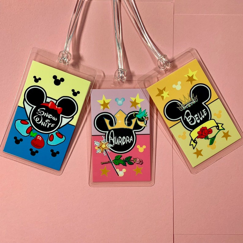 Disney Luggage Tag Personalized Disney Princess Luggage Etsy
