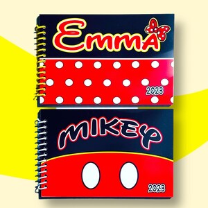 Personalized Disney Autograph Book Minnie or Mickey Mouse Book Polka Dots Disney Albums Custom Books 4x6 inch book 25 Blank Page image 10