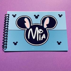 Disney Autograph Book - STITCH Mickey Mouse Personalized Autograph Book - Ohana - Aulani Hawaii Hawaiian Keepsake Album 4x6&quot; - 25 Pages