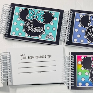 Disney Autograph Book Personalized Mickey or Minnie Mouse Designs With and Without the Bow Your choice 4x6 Book 25 pages image 2