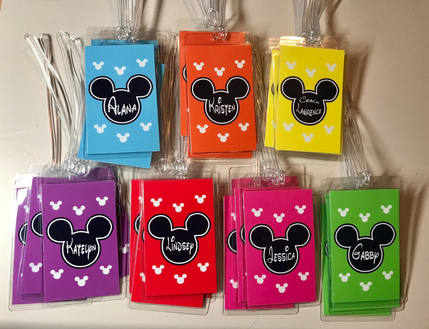 DISNEY Luggage Tags Set of 4 Personalized MICKEY MOUSE Etsy